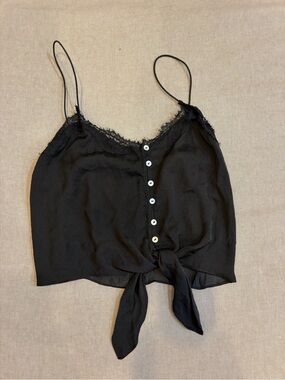 Urban Outfitters Sateen Tie Front Crop